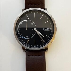 Skagen Connected Black Dial with Brown Leather Strap Watch